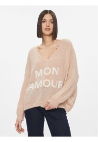Kontatto Sweter 3M1200 Beżowy Oversize. Kolor: beżowy. Materiał: syntetyk #1