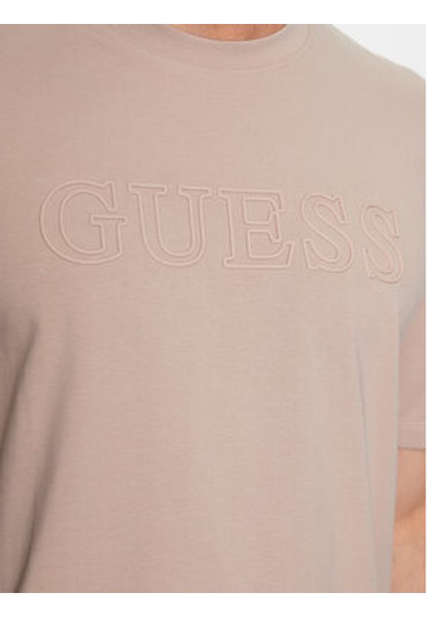 Guess T-Shirt Alphy Z2YI11 J1314 Beżowy Regular Fit. Kolor: beżowy. Materiał: bawełna