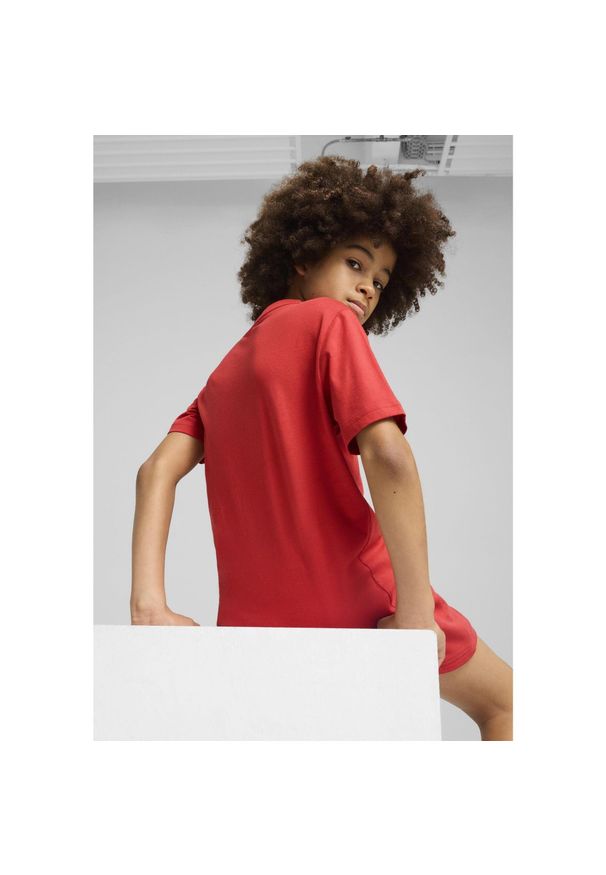 Puma - Młodzieżowa koszulka Essentials Colour z logo No.1 PUMA Red Fire. Kolor: czerwony. Materiał: guma. Wzór: nadruk. Sport: joga i pilates