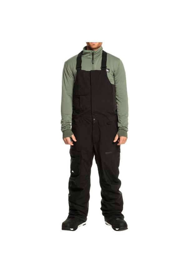 Spodnie narciarskie męskie Quiksilver Utility Snow Bib. Kolor: czarny. Materiał: poliester. Sport: narciarstwo