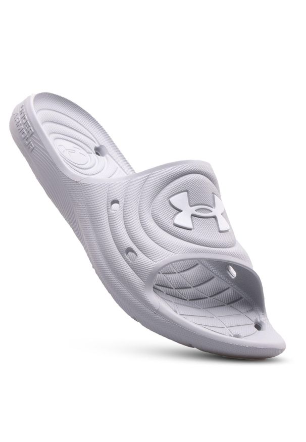 Klapki sportowe basenowe męskie Under Armour UA Locker IV. Kolor: szary. Materiał: syntetyk, materiał. Styl: sportowy. Sport: pływanie