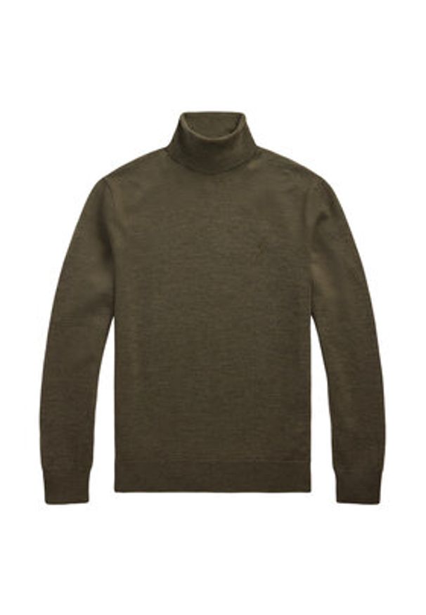 Polo Ralph Lauren Golf 710946145006 Zielony Regular Fit. Typ kołnierza: golf, polo. Kolor: zielony. Materiał: wełna