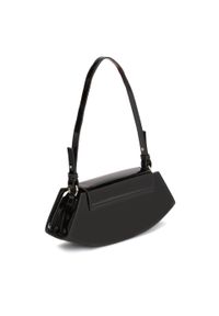 Kazar - Elegancka lakierowana torebka z dużym metalowym zapięciem. Kolor: czarny. Materiał: lakierowane, skórzane. Styl: elegancki. Rodzaj torebki: na ramię #2