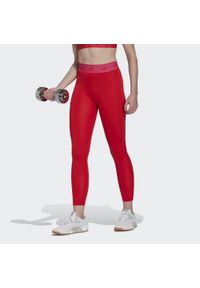 Adidas - Legginsy damskie adidas Techfit. Kolor: czerwony, różowy, wielokolorowy. Materiał: materiał. Technologia: Techfit (Adidas). Sport: fitness