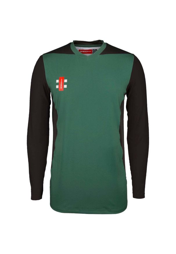 GRAY-NICOLLS - Dziecięcy dżersej z długim rękawem Gray-Nicolls T20. Kolor: wielokolorowy, czarny, zielony. Materiał: jersey. Długość rękawa: długi rękaw. Długość: długie