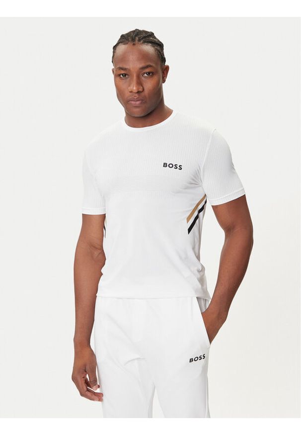BOSS T-Shirt Tech TOC 50543329 Biały Slim Fit. Kolor: biały. Materiał: syntetyk