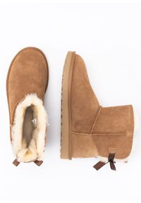 Ugg - Buty zimowe damskie UGG W Mini Bailey Bow II (1016501-CHE). Okazja: na plażę. Kolor: brązowy. Materiał: materiał. Sezon: zima. Styl: młodzieżowy