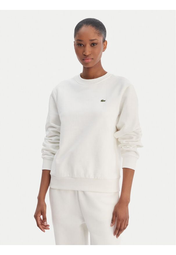 Lacoste Bluza SF5270 Écru Regular Fit. Kolor: kremowy. Materiał: bawełna