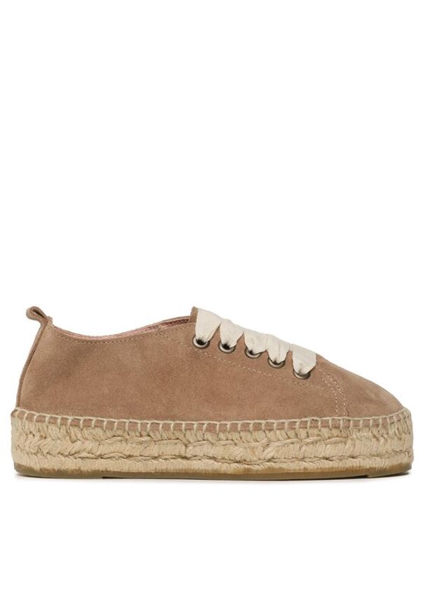 Manebi Espadryle Lace-Up Espadrilles W 1.9 E0 Beżowy. Kolor: beżowy. Materiał: zamsz, skóra