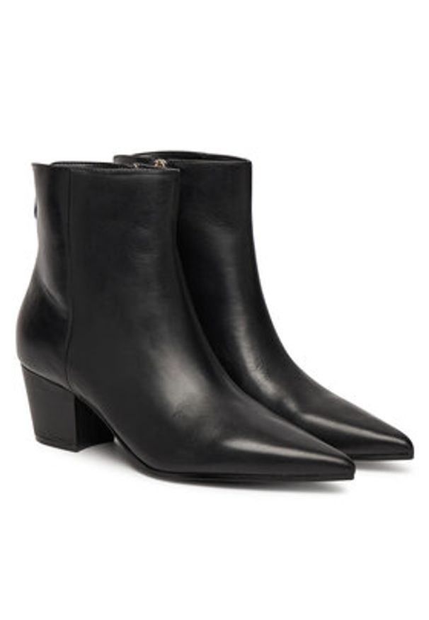 Guess Botki FLFHAL LEA10 Czarny. Kolor: czarny. Materiał: skóra