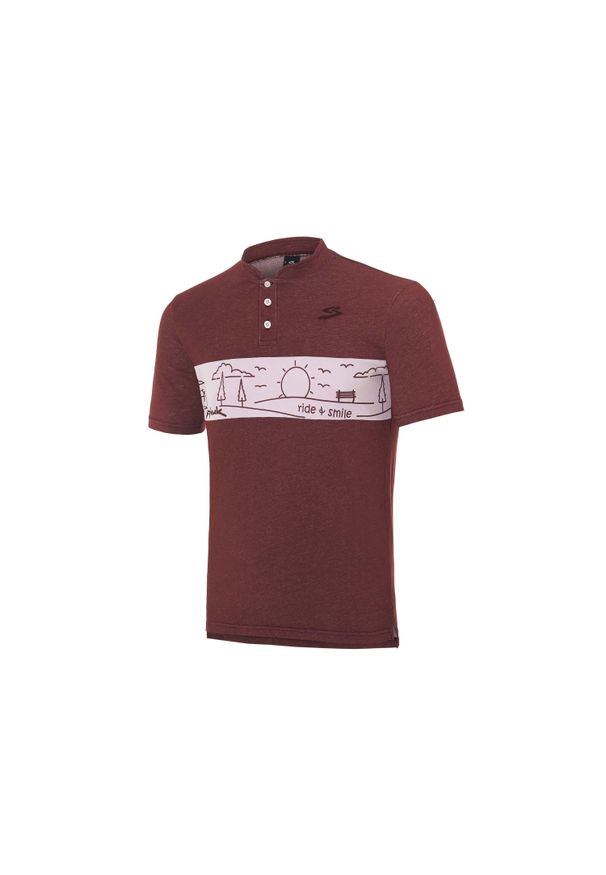 SPIUK - Polo Spiuk Town. Okazja: na co dzień. Typ kołnierza: polo. Kolor: czerwony, wielokolorowy, brązowy. Styl: casual