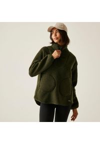 Regatta - Polar damski z suwakiem 1/2 Frankie Borg. Kolor: zielony. Materiał: polar. Sport: turystyka piesza #1