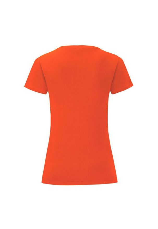 FRUIT OF THE LOOM - T-shirt Damski Iconic 150. Kolor: pomarańczowy, wielokolorowy, żółty. Materiał: bawełna. Sport: turystyka piesza