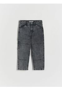 Reserved - Elastyczne jeansy wide leg - jasnoszary. Kolor: szary