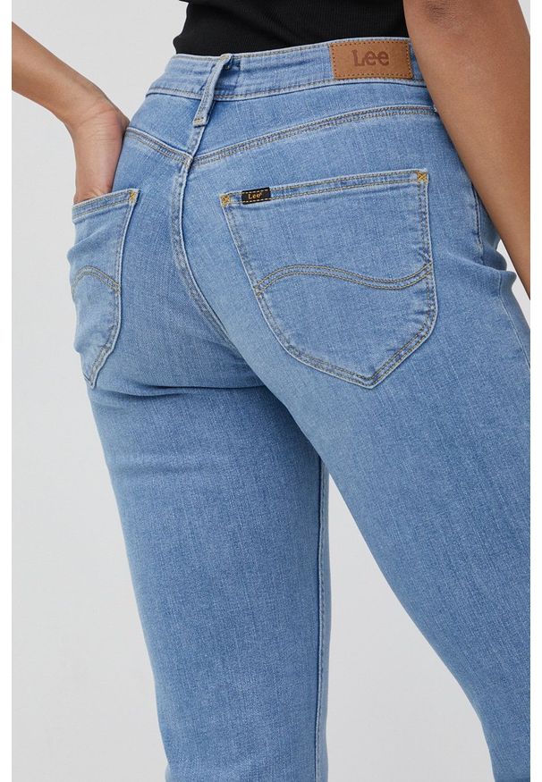 Lee jeansy MARION STRAIGHT MID CHARLY damskie medium waist. Kolor: niebieski