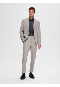Selected Homme Spodnie garniturowe 16092485 Szary Slim Fit. Kolor: szary. Materiał: wiskoza
