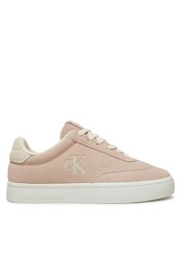 Calvin Klein Jeans Sneakersy Classic Cupsole Laceup Wt Wm YW0YW01833 Biały. Kolor: biały. Materiał: skóra, zamsz