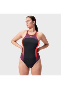 Strój pływacki jednoczęściowy Speedo High Neck Splice Cross Back. Kolor: czarny