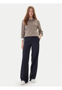 TOMMY HILFIGER - Tommy Hilfiger Sweter Fine WW0WW44993 Beżowy Regular Fit. Kolor: beżowy. Materiał: bawełna