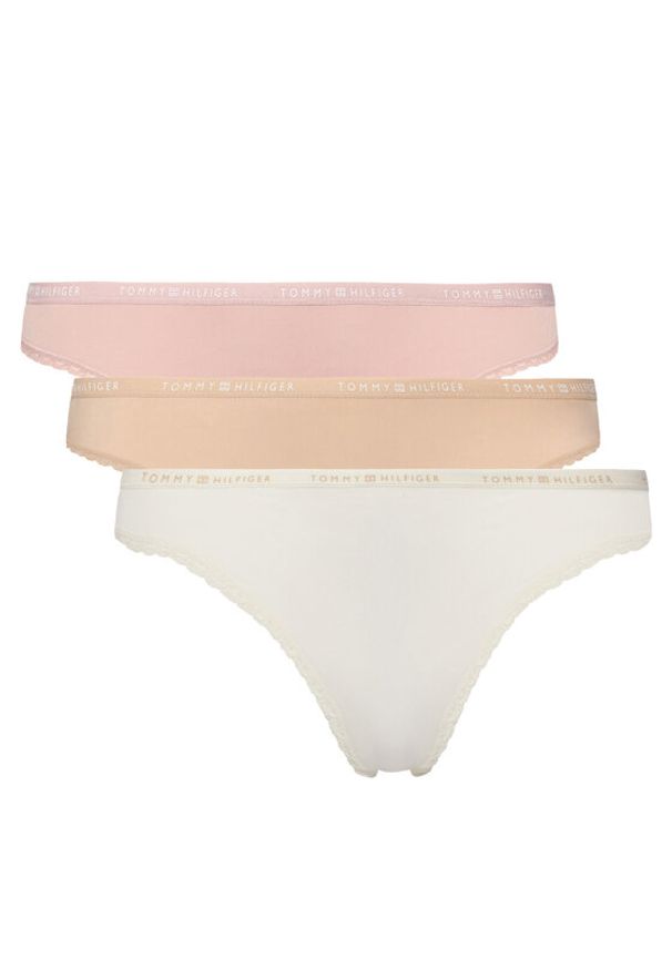 TOMMY HILFIGER - Tommy Hilfiger Komplet 3 par stringów UW0UW05882 Kolorowy. Materiał: syntetyk. Wzór: kolorowy