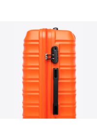 Wittchen - Duża walizka z ABS-u z żebrowaniem pomarańczowa. Kolor: pomarańczowy. Materiał: guma #7