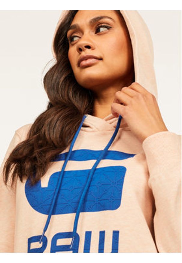 G-Star RAW - G-Star Raw Bluza Boyfriend Diamond Line Graphic Hooded D16236-A613-B243 Różowy Loose Fit. Kolor: różowy. Materiał: bawełna