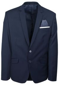 Męski, Taliowany Garnitur (Wesele, Studniówka) - Casino - Ciemny Granat. Materiał: poliester, wiskoza #5