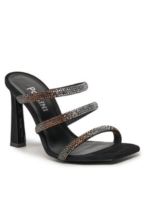 Pollini Klapki SA28179C1ITAS000 Czarny. Kolor: czarny. Materiał: skóra, zamsz