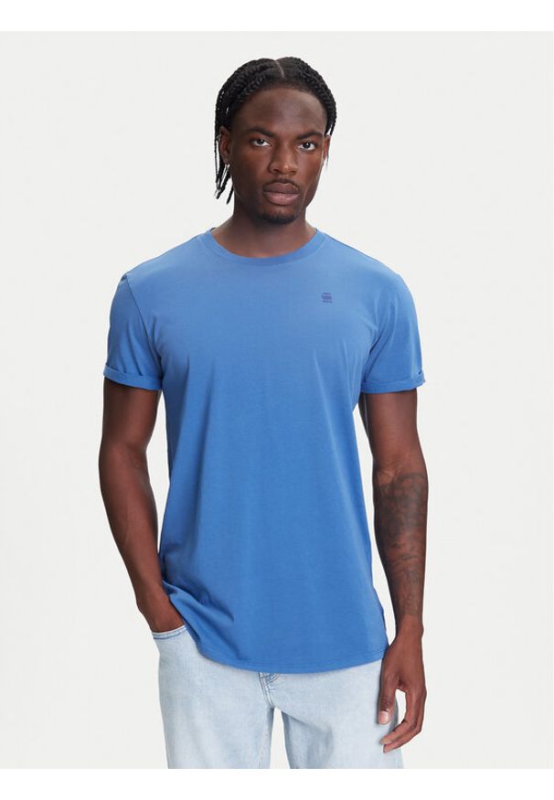 G-Star RAW - G-Star Raw T-Shirt Text Back D25971-2653 Niebieski Relaxed Fit. Kolor: niebieski. Materiał: bawełna