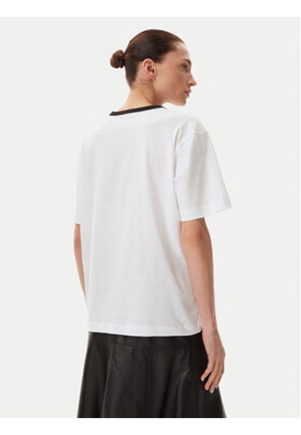 Munthe T-Shirt Flisha 251111525166 Biały Loose Fit. Kolor: biały. Materiał: bawełna