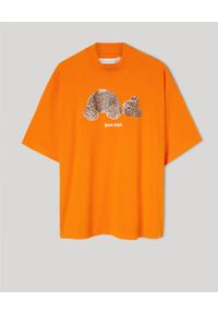 PALM ANGELS - Pomarańczowy t-shirt z misiem. Kolor: pomarańczowy. Materiał: bawełna. Wzór: motyw zwierzęcy, nadruk #4