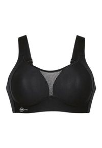 ANITA ACTIVE - Stanik fitness cardio Smart Control. Kolor: czarny. Materiał: poliamid, elastan, poliester. Wzór: paski. Sport: fitness