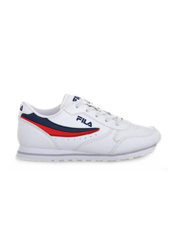 Buty do chodzenia dla dzieci Fila Orbit Low Junior. Zapięcie: sznurówki. Kolor: czerwony, niebieski, wielokolorowy. Materiał: materiał, syntetyk. Szerokość cholewki: normalna. Sport: turystyka piesza