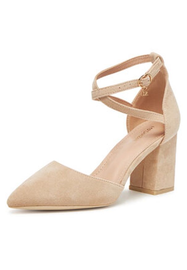 DeeZee Czółenka DZ0068 Beżowy. Kolor: beżowy. Materiał: materiał