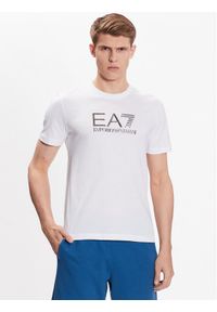 EA7 Emporio Armani T-Shirt 3RPT71 PJM9Z 1100 Biały Regular Fit. Kolor: biały. Materiał: bawełna