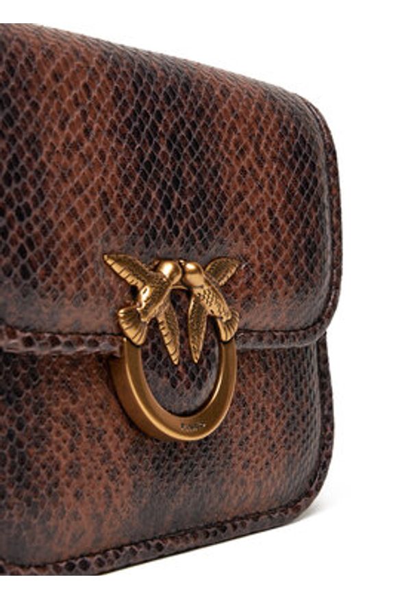Pinko - PINKO Torebka Love Box Bag Fl Mini PE 25 PLTT 104297 A2CH Brązowy. Kolor: brązowy. Materiał: skórzane