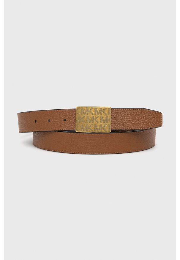 Michael Kors pasek skórzany dwustronny męski kolor brązowy. Kolor: brązowy. Materiał: skóra