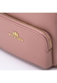 Wittchen - Damski plecak skórzany z kieszeniami zgaszony róż. Kolor: różowy. Materiał: skóra. Wzór: paski. Styl: casual, elegancki