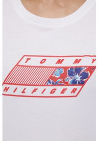 TOMMY HILFIGER - Tommy Hilfiger t-shirt bawełniany kolor biały. Okazja: na co dzień. Kolor: biały. Materiał: bawełna. Wzór: nadruk. Styl: casual #2