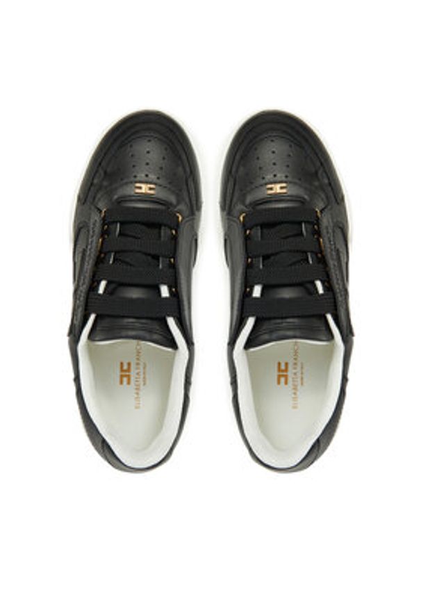 Elisabetta Franchi Sneakersy SA-48G-51E2-V420 Czarny. Kolor: czarny. Materiał: skóra