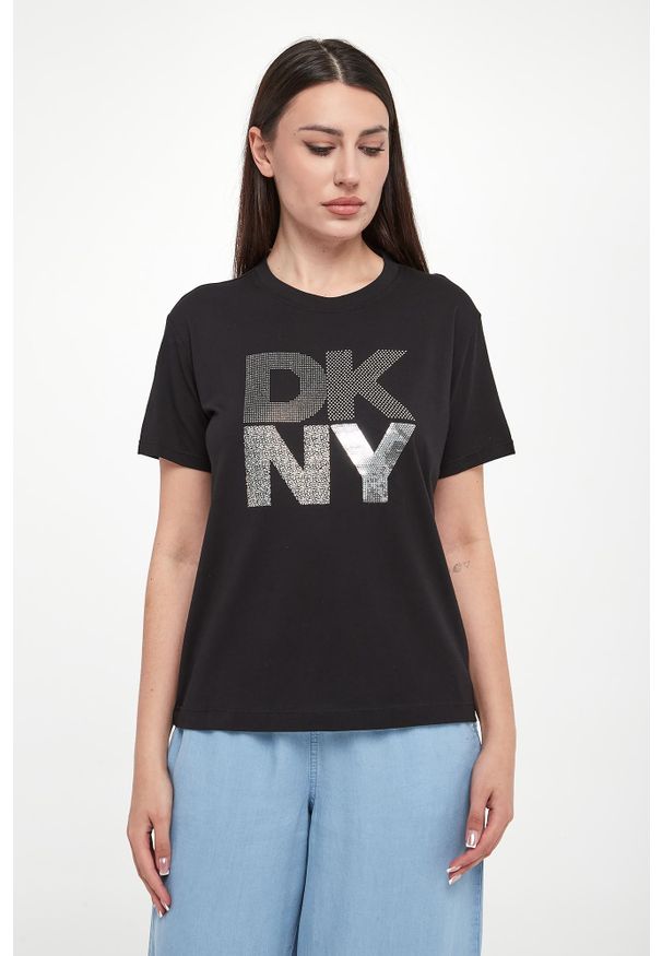 T-shirt damski DKNY JEANS. Materiał: jeans