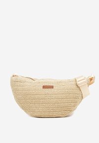 Born2be - Beżowa Pleciona Torebka Typu Listonoszka Galivana. Kolor: beżowy. Styl: elegancki, casual