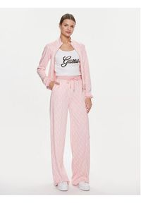 Guess Bluza Gl Logo V4RQ12 KC2X2 Różowy Regular Fit. Kolor: różowy. Materiał: wiskoza