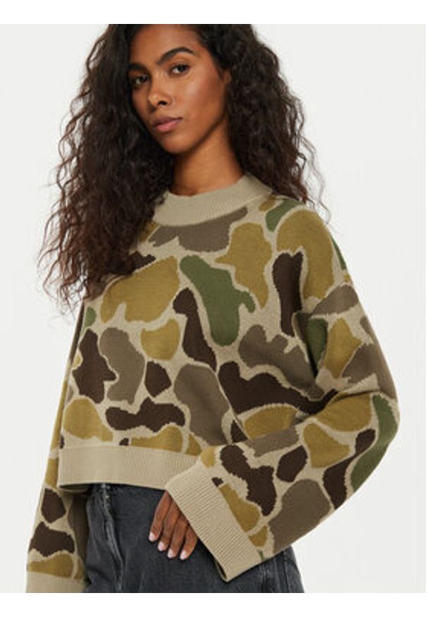 Vans Sweter Cammile VN000HQ5D Zielony Loose Fit. Kolor: zielony. Materiał: bawełna