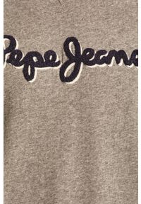 Pepe Jeans - Bluza Lamont. Kolor: szary. Materiał: dzianina. Wzór: aplikacja #3