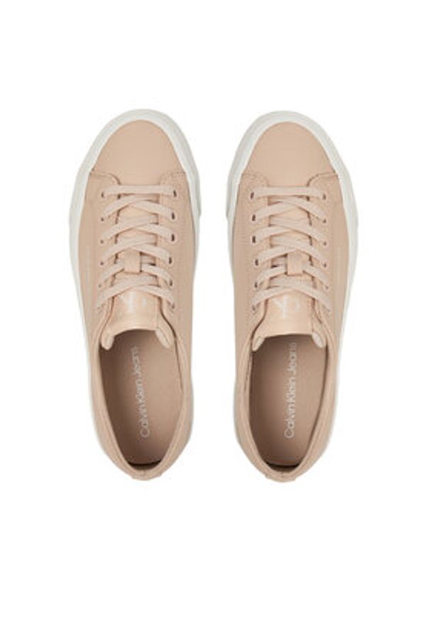 Calvin Klein Jeans Sneakersy Vulc Flatform Low Mg Lth YW0YW01771 Różowy. Kolor: różowy. Materiał: skóra