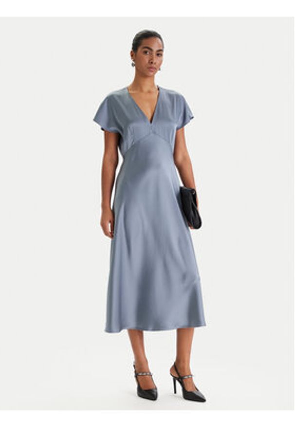 Marella Sukienka koktajlowa Falange 2613221201 Błękitny Regular Fit. Kolor: niebieski. Materiał: satyna. Styl: wizytowy