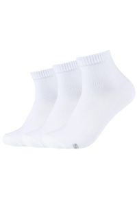 skechers - Skarpetki sportowe męskie 3PPK Basic Quarter Socks. Kolor: biały. Materiał: bawełna, poliamid, elastan