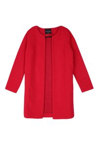 TOP SECRET - Elegancki sweter damski. Okazja: na co dzień. Kolor: czerwony. Materiał: dzianina, wełna. Długość rękawa: długi rękaw. Długość: długie. Sezon: wiosna. Styl: elegancki #7