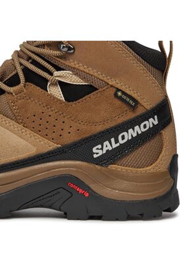 salomon - Salomon Trekkingi Quest Rove GORE-TEX L47181400 Brązowy. Kolor: brązowy. Materiał: zamsz, skóra. Technologia: Gore-Tex. Sport: turystyka piesza